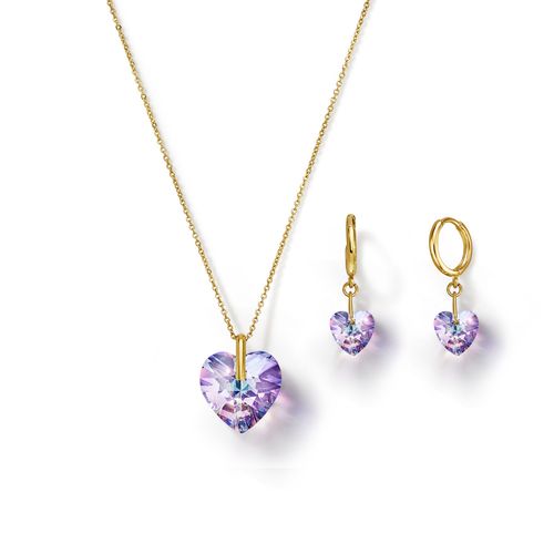 Estuche Collar + Aretes Heart In Bloom