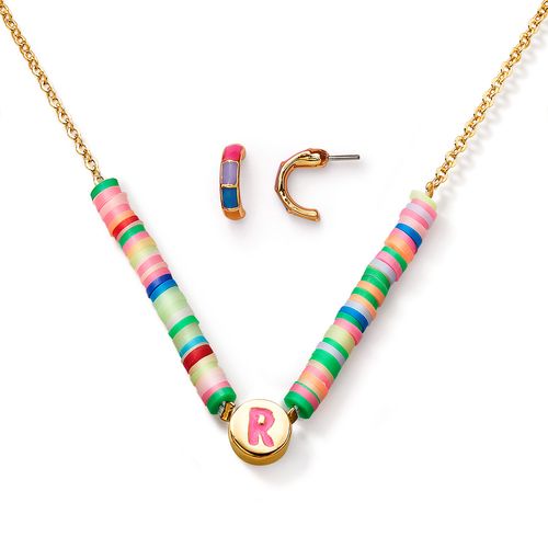 Estuche Collar + Aretes Colorful Letter R