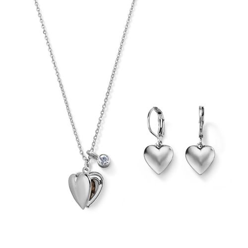 Estuche Collar + Aretes Love Paradise Plata