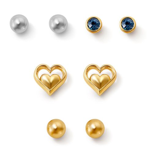 Set de Aretes x4 Blue Heartville