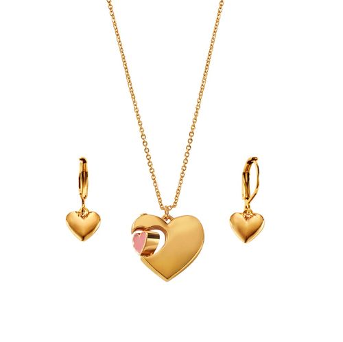 Set Collar + Aretes Heart Magic
